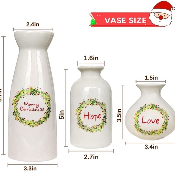 $37.99 Christmas Vase- 3 Set for Indoor Home Decor,Christmas Decorations -Vases - Picture 6 of 7